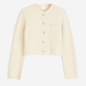 H&M Short-Textured Knit Cardigan - Size M